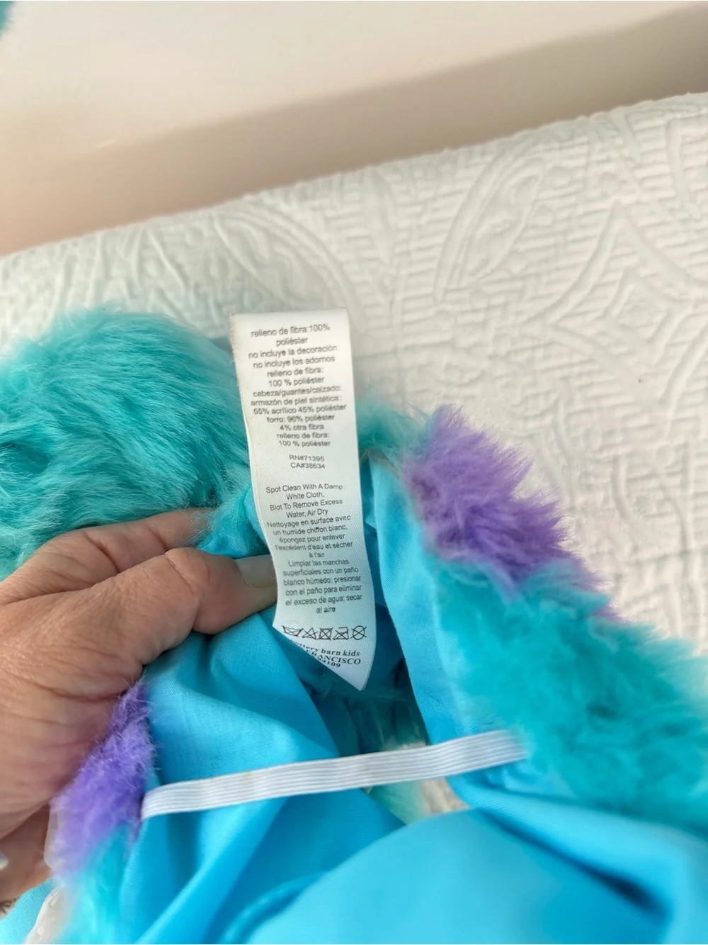 Pottery Barn Kids Sulley Costume 4-6 Monsters Inc Disney Pixar No Head - Picture 9 of 10